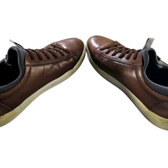 Martin Dingman Mens Cameron Sheepskin Leather Shoes Size 11 Whiskey Sneakers - Picture 6 of 8